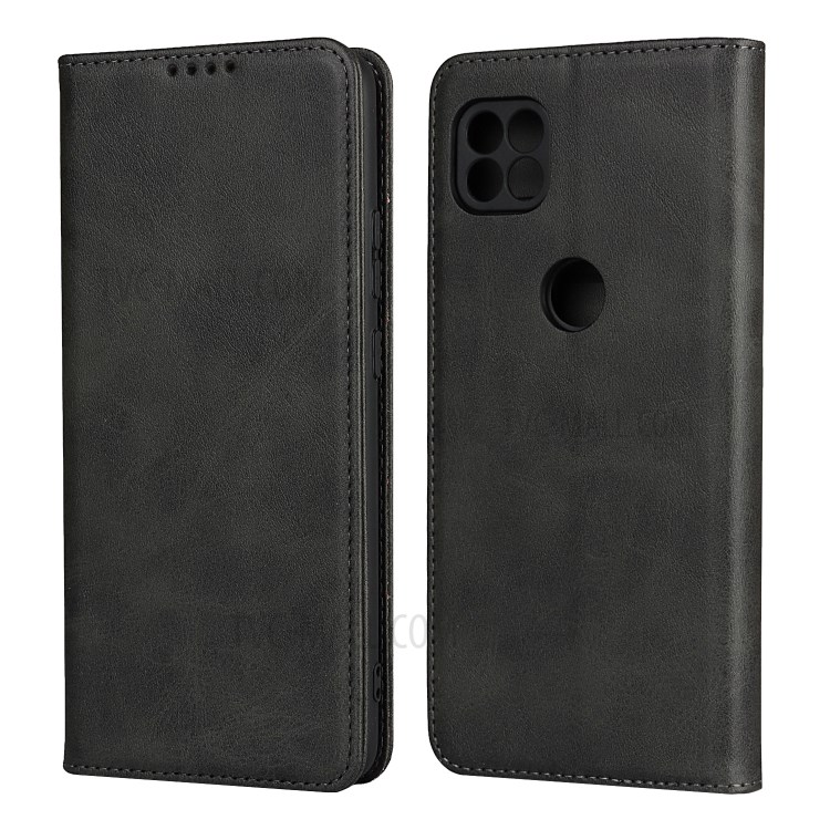 Auto-absorbed Wallet Leather Stand Case for Motorola Moto G 5G - Black-1