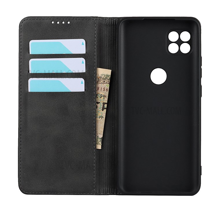 Auto-absorbed Wallet Leather Stand Case for Motorola Moto G 5G - Black-4