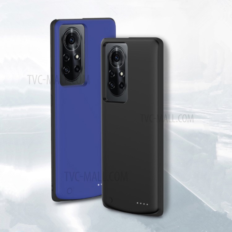 6800mAh Rechargeable Extended Battery Charging Case with Ring Kickstand for Huawei nova 8 5G - Blue-3