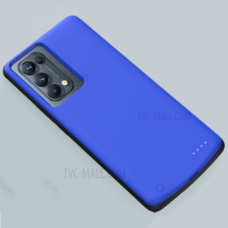 6800mAh Ring Kickstand Rechargeable Extended Battery Charging Case for Oppo Reno5 Pro 5G - Blue-2