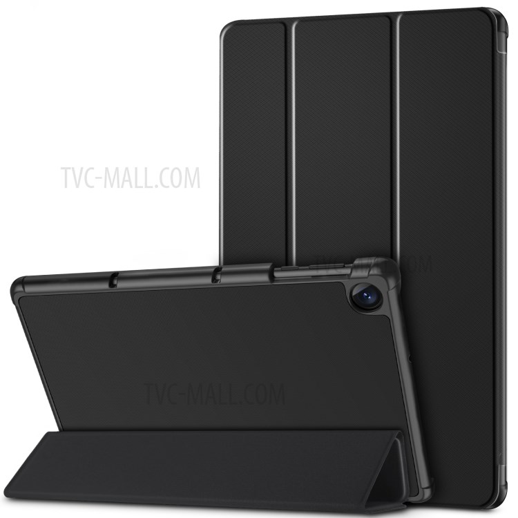 Tri-fold Stand PU Leather Tablet Smart Protective Case for Lenovo Tab M10 HD Gen 2 10.1-inch - Black-5