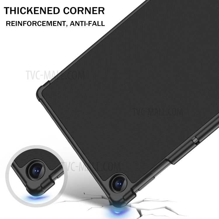Tri-fold Stand PU Leather Tablet Smart Protective Case for Lenovo Tab M10 HD Gen 2 10.1-inch - Black-7