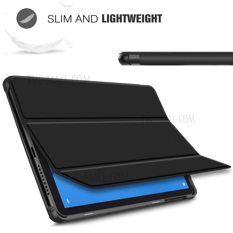 Tri-fold Stand PU Leather Tablet Smart Protective Case for Lenovo Tab M10 HD Gen 2 10.1-inch - Black-8