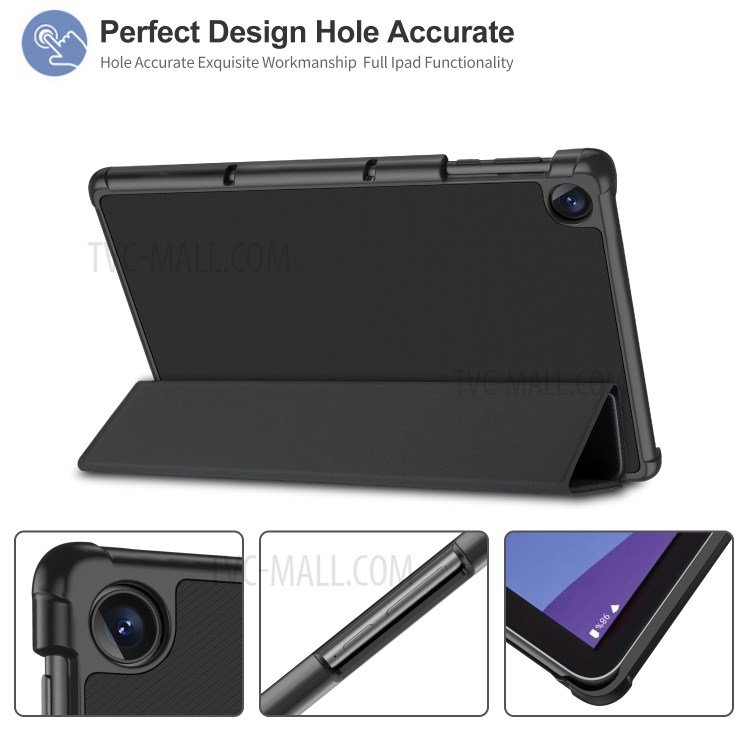 Tri-fold Stand PU Leather Tablet Smart Protective Case for Lenovo Tab M10 HD Gen 2 10.1-inch - Black-9