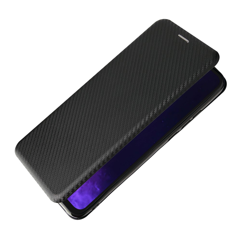 Auto-absorbed Stand Cover for Motorola Moto G Play (2021) Carbon Fiber Texture Leather Case - Black-8