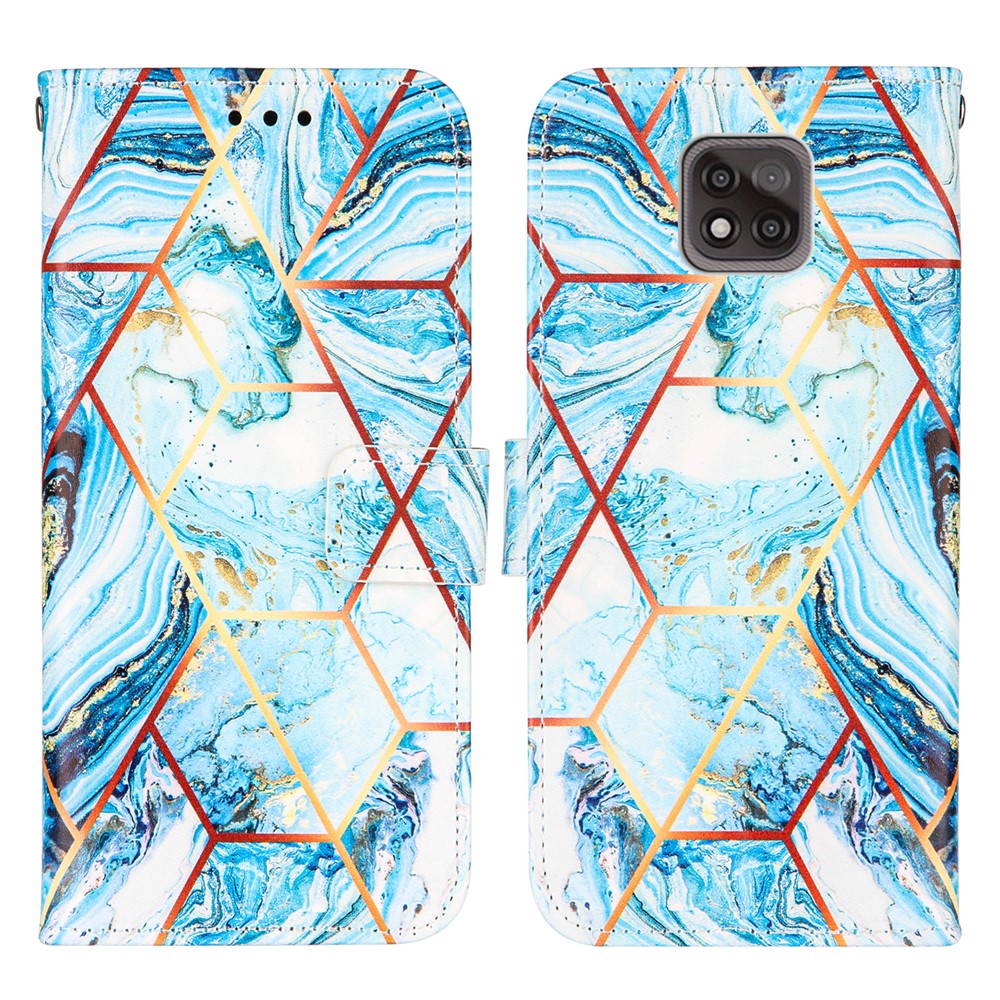 Stand Design Marble Pattern Splicing Leather Case Cover for Motorola Moto G Power (2021) - Style A-3