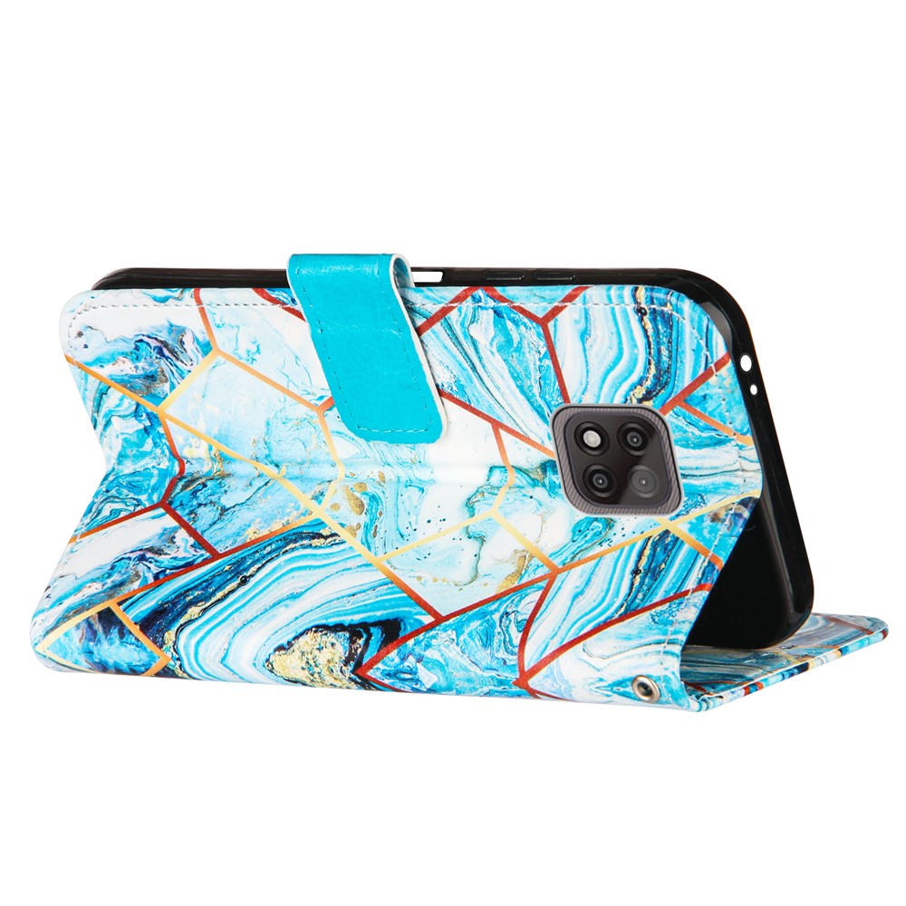 Stand Design Marble Pattern Splicing Leather Case Cover for Motorola Moto G Power (2021) - Style A-4