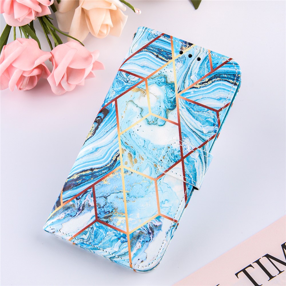 Stand Design Marble Pattern Splicing Leather Case Cover for Motorola Moto G Power (2021) - Style A-8