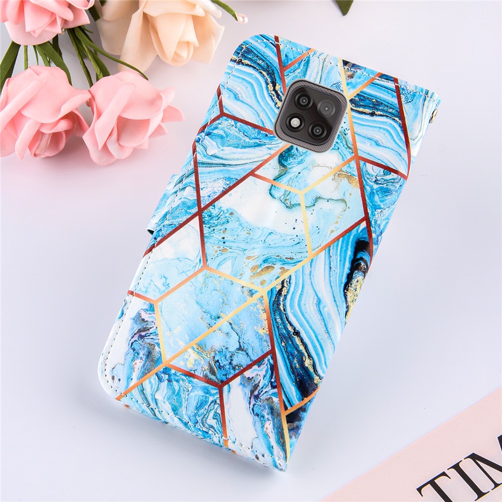 Stand Design Marble Pattern Splicing Leather Case Cover for Motorola Moto G Power (2021) - Style A-9