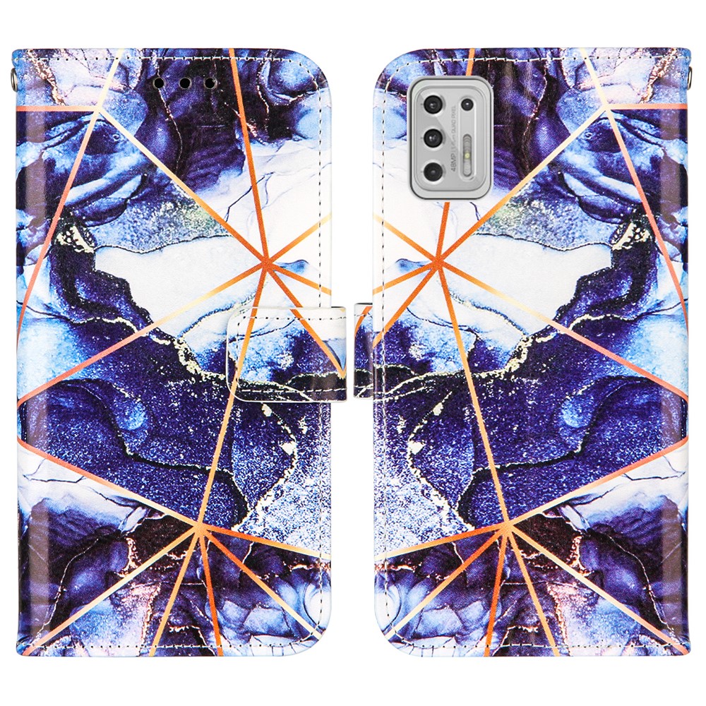 Wallet Stand Design Splicing Marble Pattern Leather Case Cover for Motorola Moto G Stylus (2021) - Style A-3