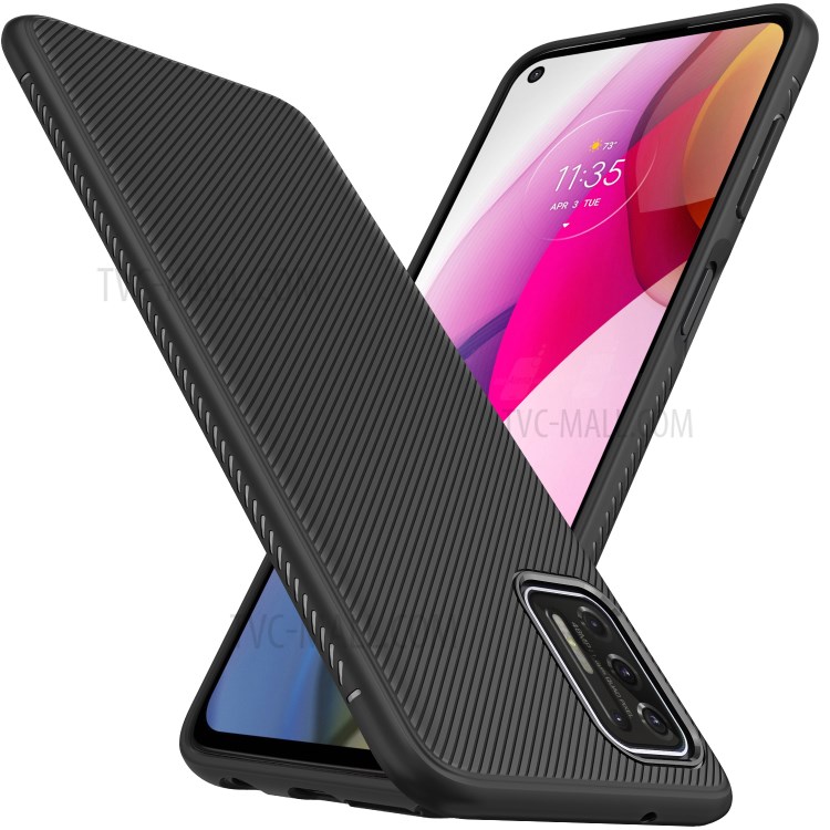 Jazz Series Twill Texture Flexible Super Slim Thicken TPU Case for Motorola Moto G Stylus (2021) - Black-2