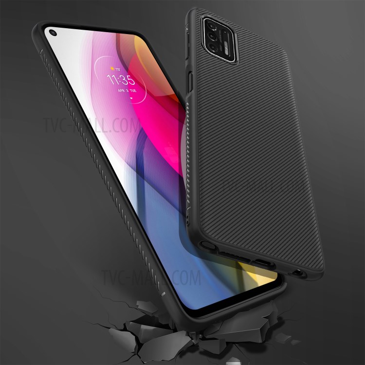 Jazz Series Twill Texture Flexible Super Slim Thicken TPU Case for Motorola Moto G Stylus (2021) - Black-3