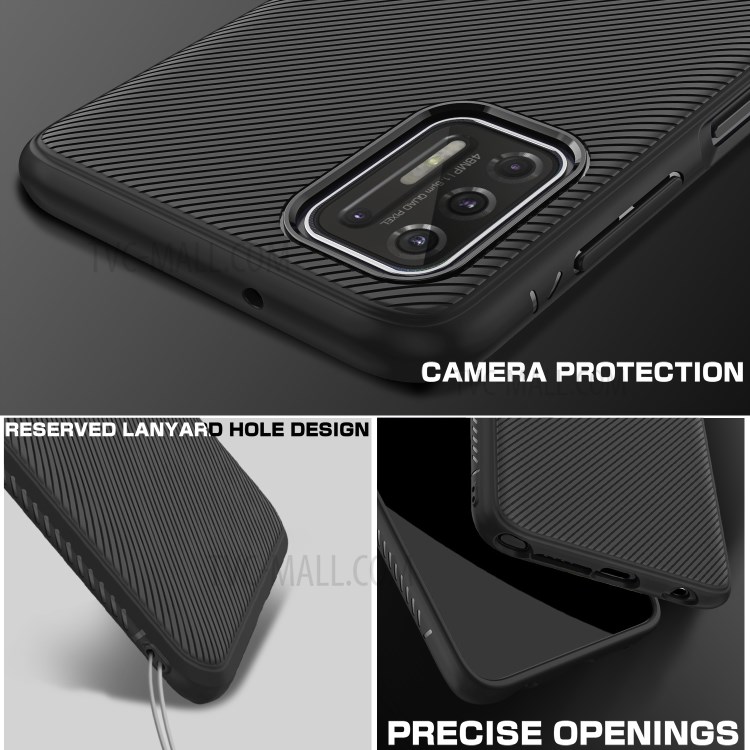 Jazz Series Twill Texture Flexible Super Slim Thicken TPU Case for Motorola Moto G Stylus (2021) - Black-5