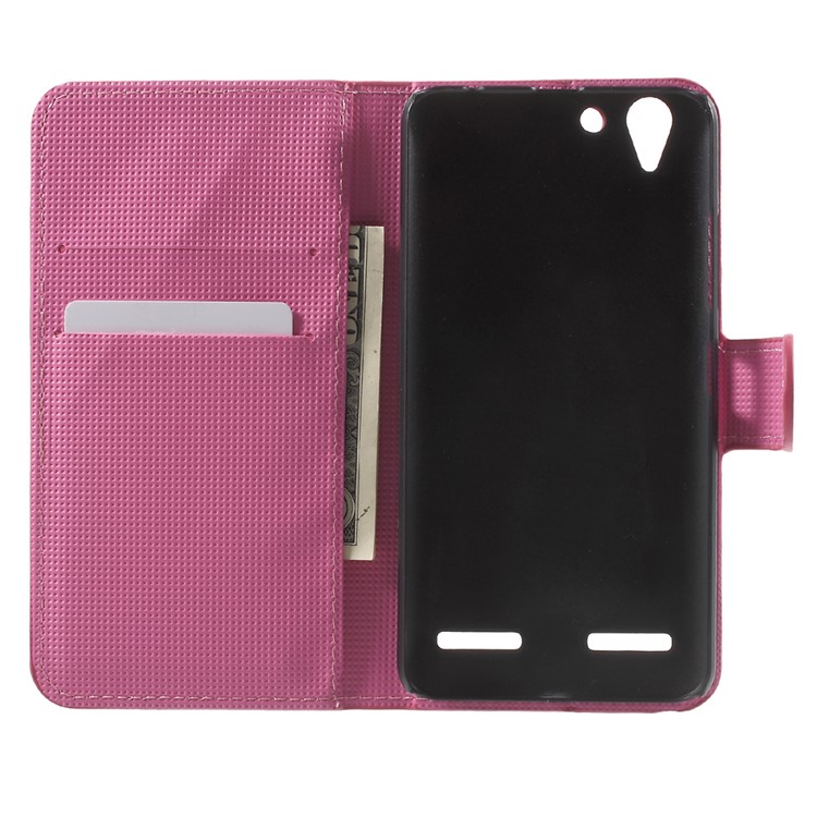 Phone Leather Wallet Case for Lenovo Vibe K5 Plus / Vibe K5 - Plum Blossom-4