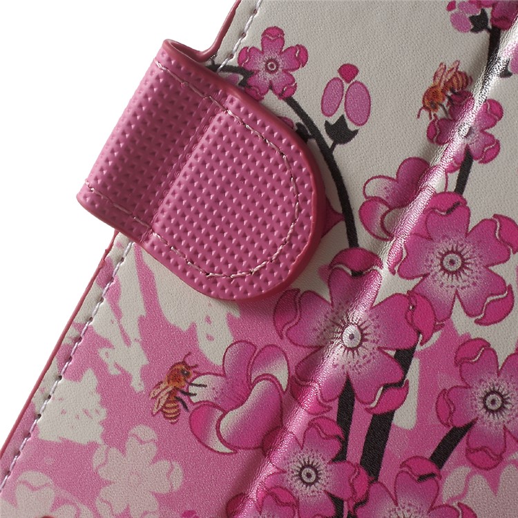 Phone Leather Wallet Case for Lenovo Vibe K5 Plus / Vibe K5 - Plum Blossom-5