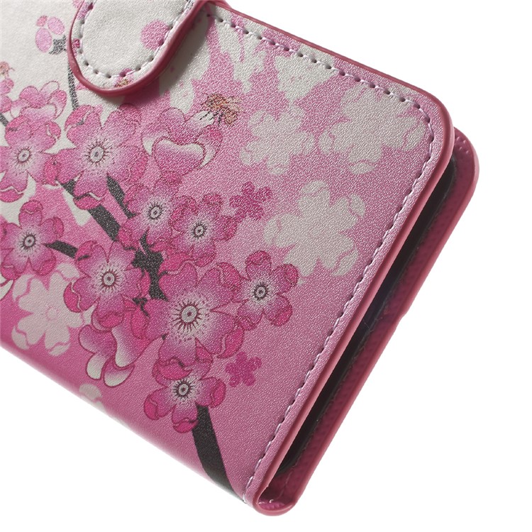 Phone Leather Wallet Case for Lenovo Vibe K5 Plus / Vibe K5 - Plum Blossom-6