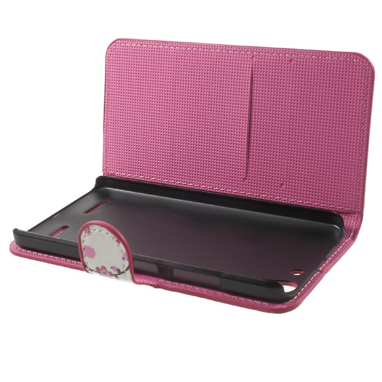 Phone Leather Wallet Case for Lenovo Vibe K5 Plus / Vibe K5 - Plum Blossom-8