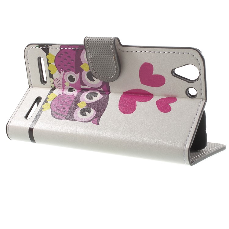 Magnetic Leather Stand Cover for Lenovo Vibe K5 Plus / Vibe K5 - Hearts and Owls-3
