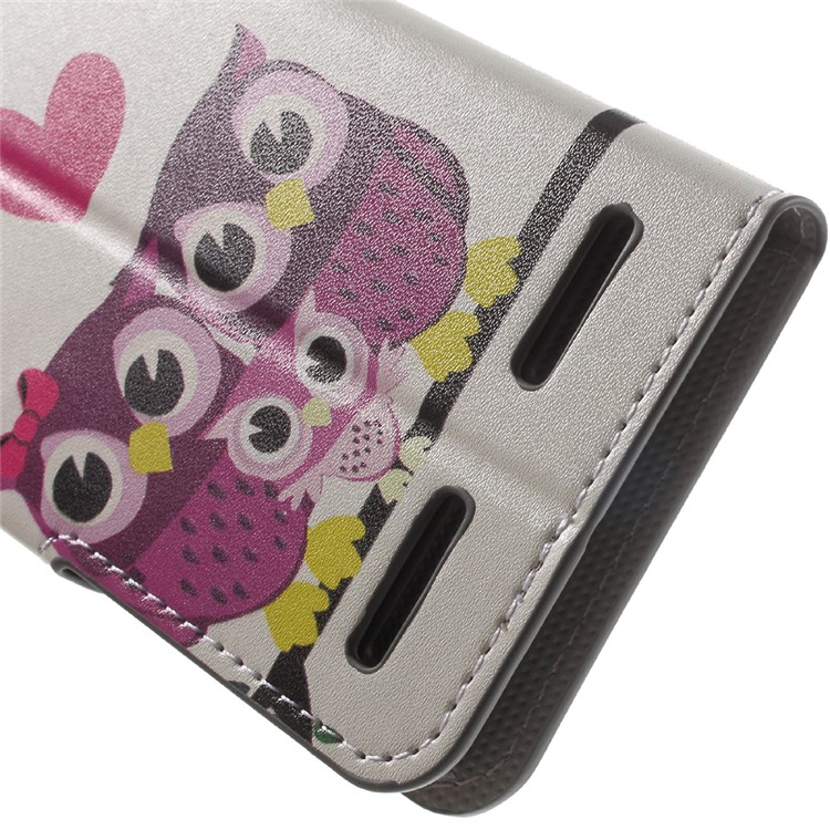 Magnetic Leather Stand Cover for Lenovo Vibe K5 Plus / Vibe K5 - Hearts and Owls-7