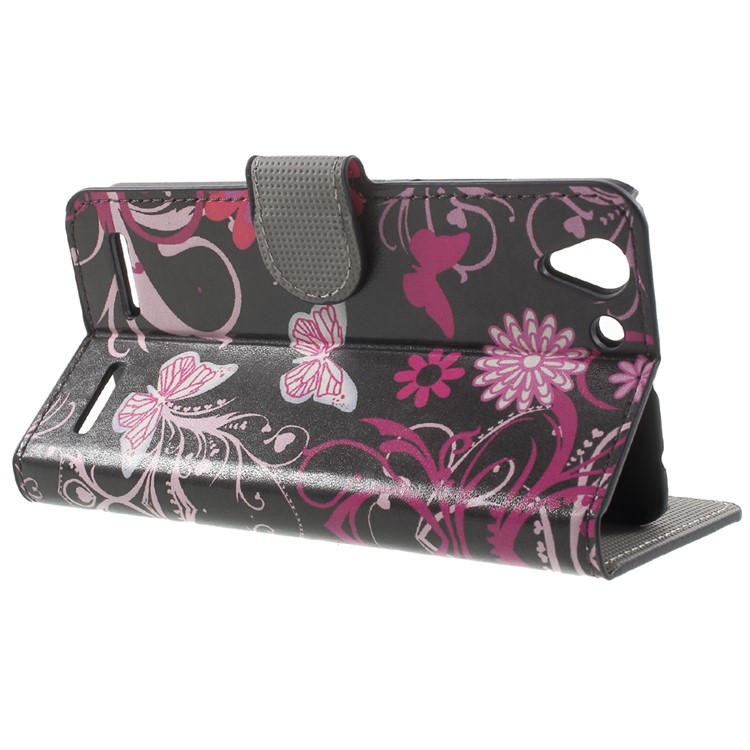 PU Leather Card Holder Case for Lenovo Vibe K5 Plus / Vibe K5 - Butterfly Flowers-3