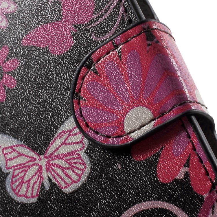 PU Leather Card Holder Case for Lenovo Vibe K5 Plus / Vibe K5 - Butterfly Flowers-6
