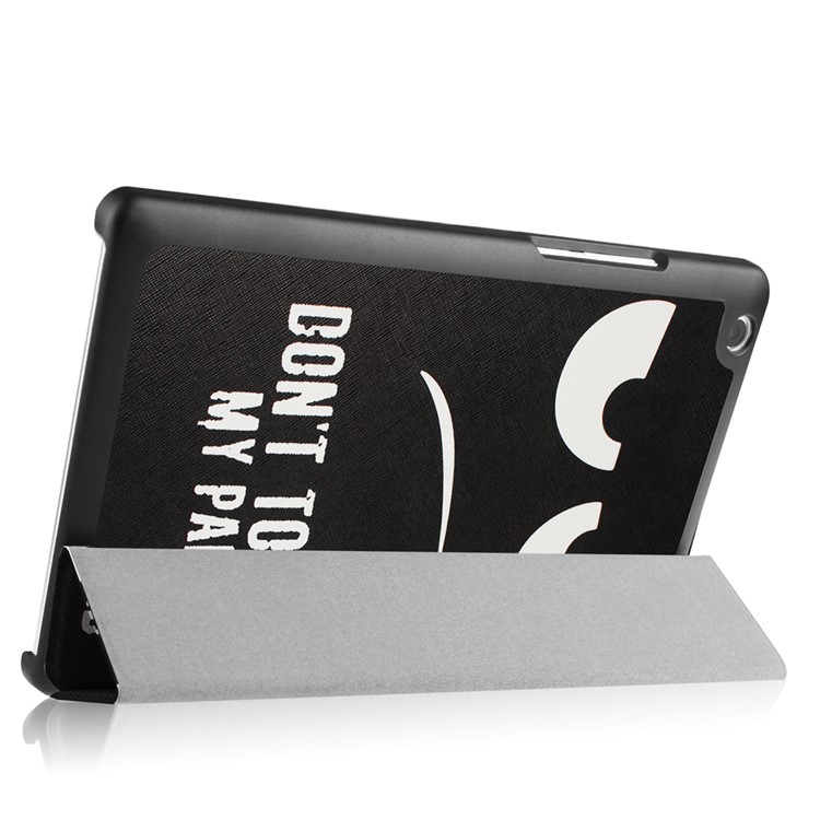 Tri-fold Stand Flip Leather Case for Lenovo Tab3 8 - Angry Face-5