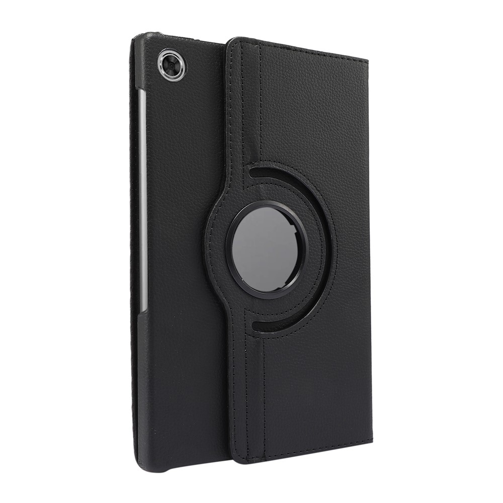 360° Swiveling Stand Design Litchi Texture Leather Case for Lenovo Tab M10 Plus - Black-3