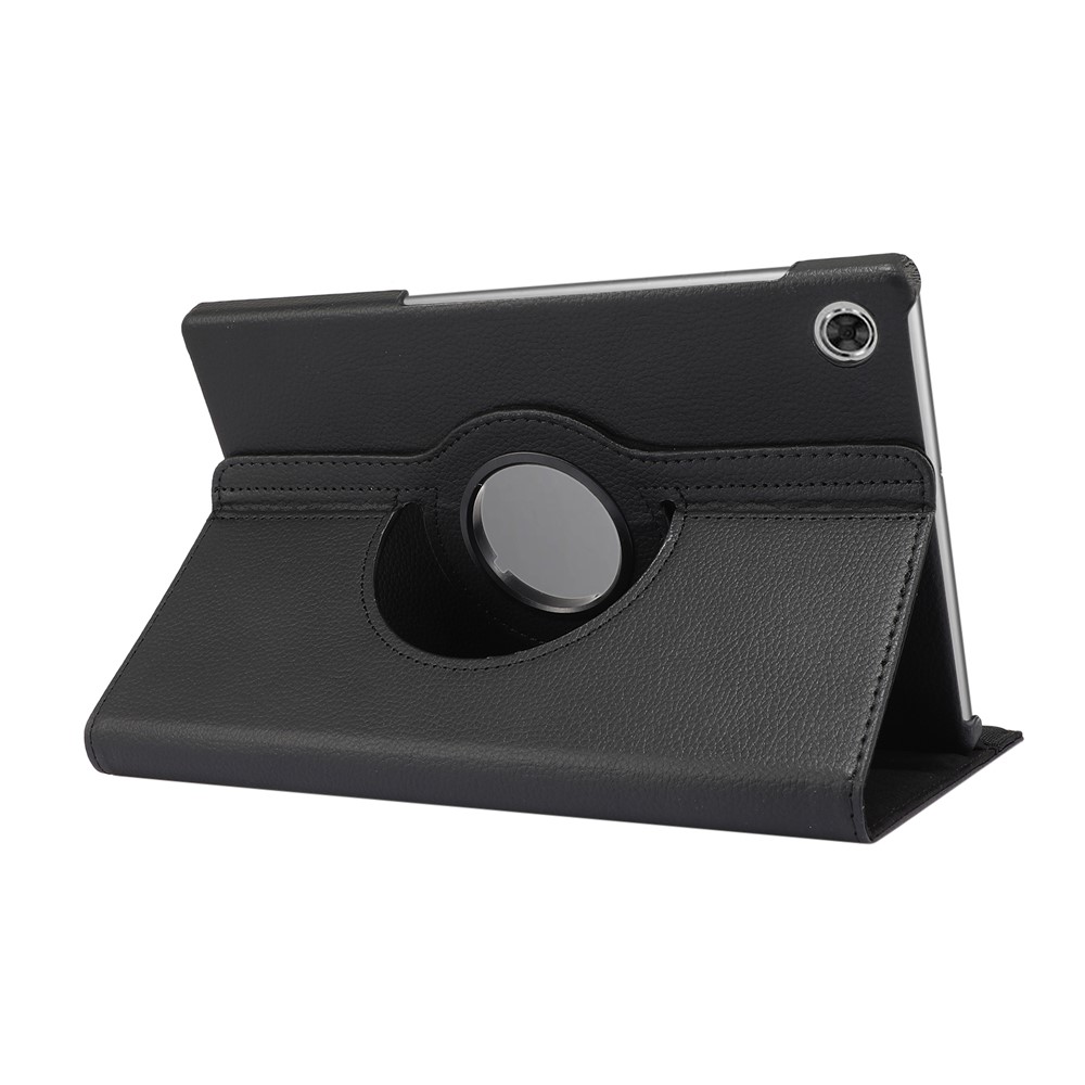 360° Swiveling Stand Design Litchi Texture Leather Case for Lenovo Tab M10 Plus - Black-4