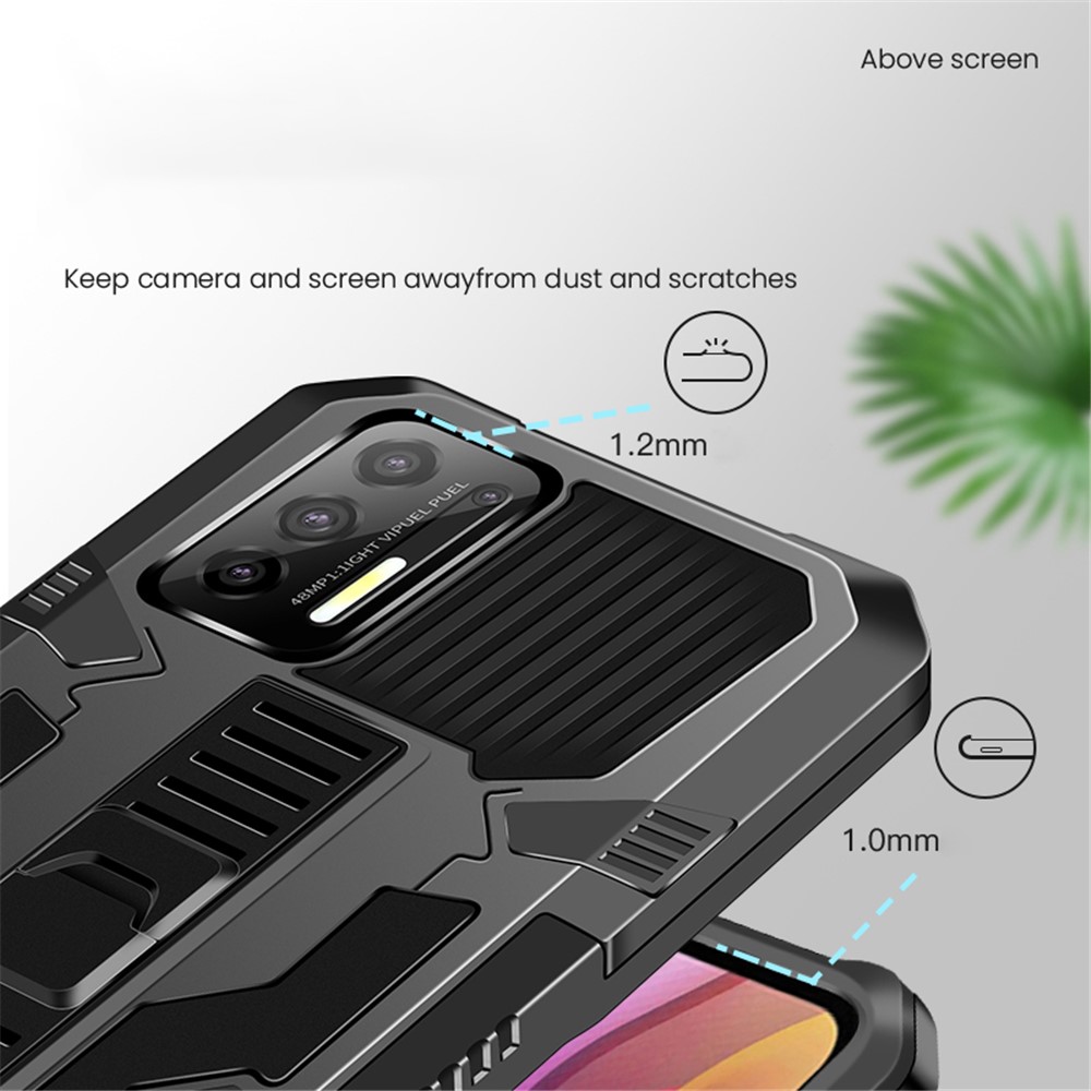 Vanguard Anti-Drop Four Corner Airbag Hybrid Mobile Case with Hidden Kickstand for Motorola Moto G Stylus (2021) - Black-5