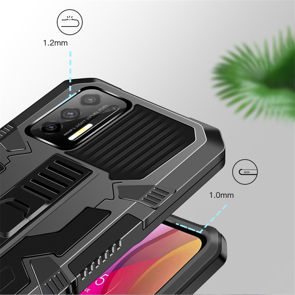 Vanguard Four Corner Anti-Drop Cushion Hybrid Mobile Case with Hidden Kickstand Design for Motorola Moto G Power (2021) - Black-4