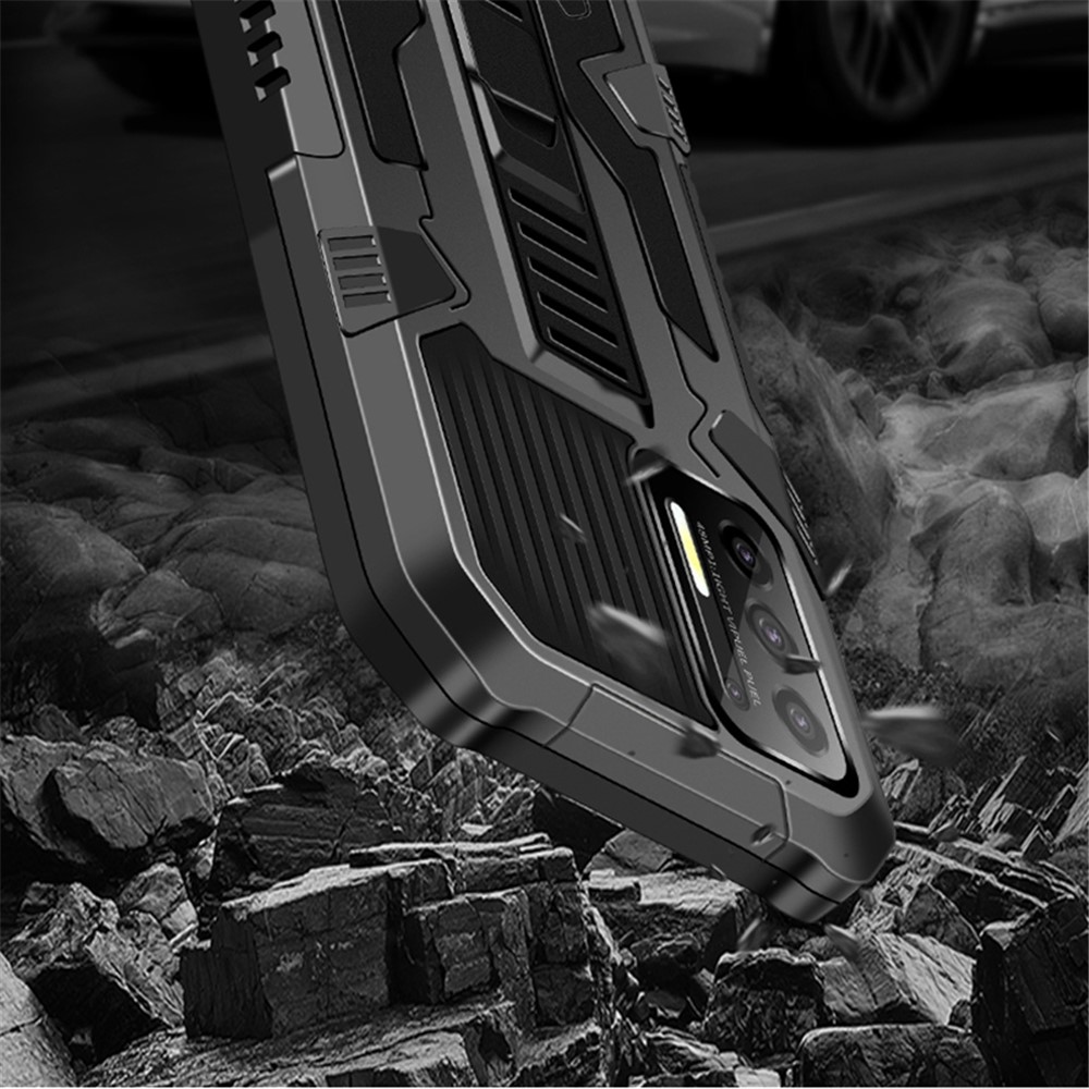Vanguard Hidden Kickstand Design PC + TPU Hybrid Mobile Case with Four Corner Anti-Drop Airbag for Motorola Moto G Play (2021) - Black-3