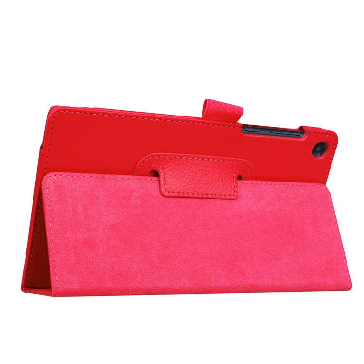 Litchi Texture Stand Leather Cover for Lenovo Tab3 7 - Red-7