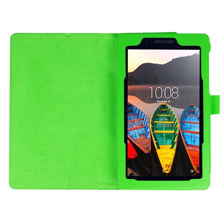 Litchi Texture Folio Stand Leather Case for Lenovo Tab3 7 - Green-5