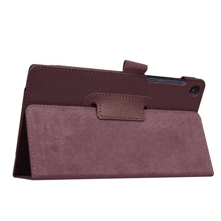 Litchi Texture Protective Leather Cover for Lenovo Tab3 7 - Coffee-7
