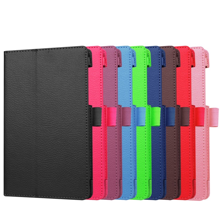 Litchi Texture Protective Leather Cover for Lenovo Tab3 7 - Coffee-8