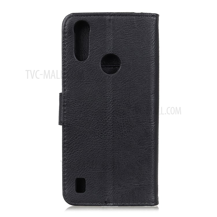 KHAZNEH Retro Style Wallet Stand Leather Protective Case for Motorola Moto E7 Power - Black-2