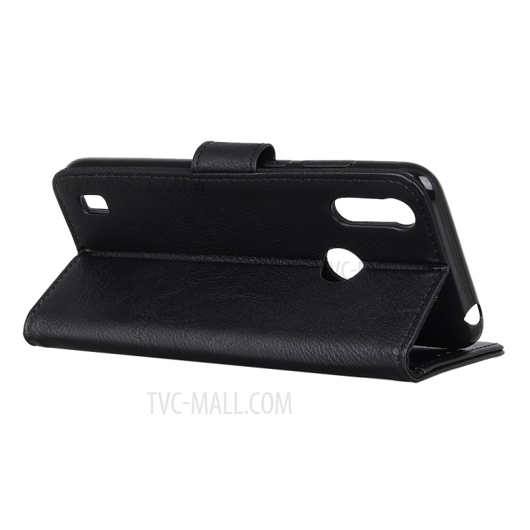 KHAZNEH Retro Style Wallet Stand Leather Protective Case for Motorola Moto E7 Power - Black-3
