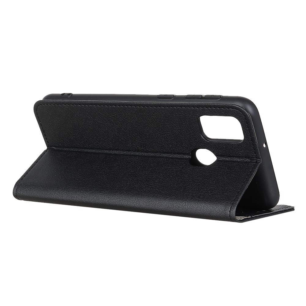 Stand PU Leather Phone Shell for Motorola Moto G30 Wallet Flip Cover - Black-4