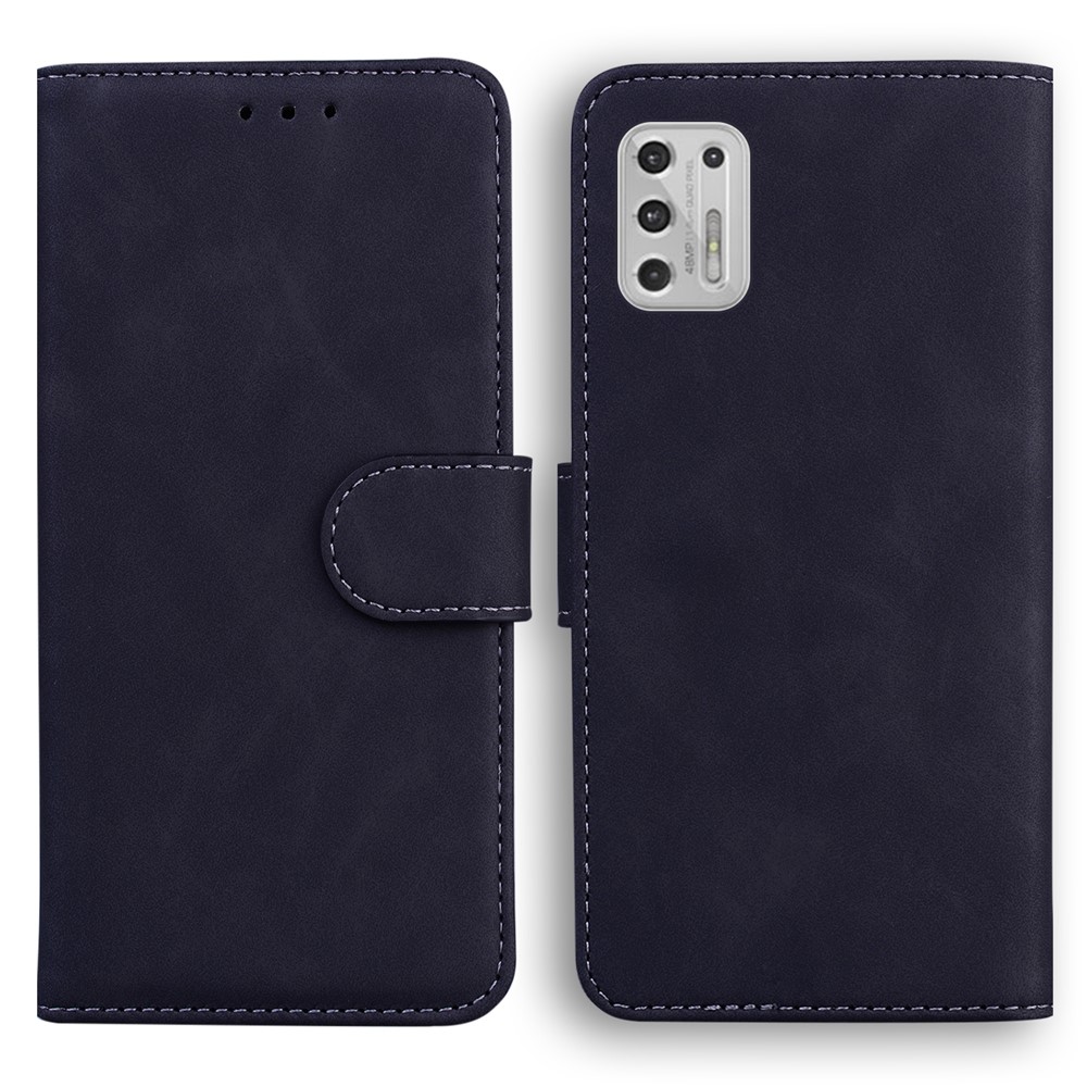Wallet Stand Design Case for Motorola Moto G Stylus (2021) Solid Color Leather Phone Case - Black-1
