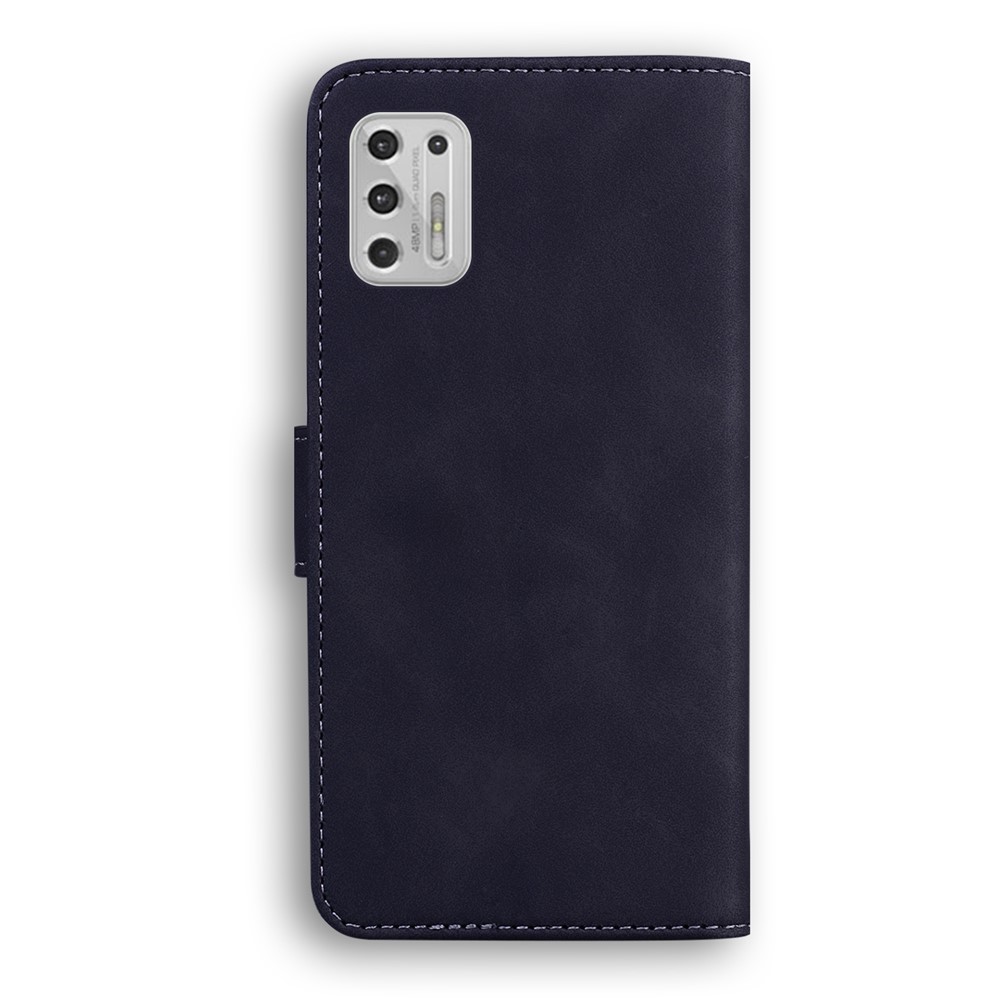 Wallet Stand Design Case for Motorola Moto G Stylus (2021) Solid Color Leather Phone Case - Black-3