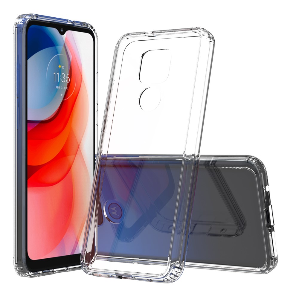 Four Corner Thicken Transparent Anti-Scratch TPU + Acrylic Hybrid Shell for Motorola Moto G Play (2021)-1