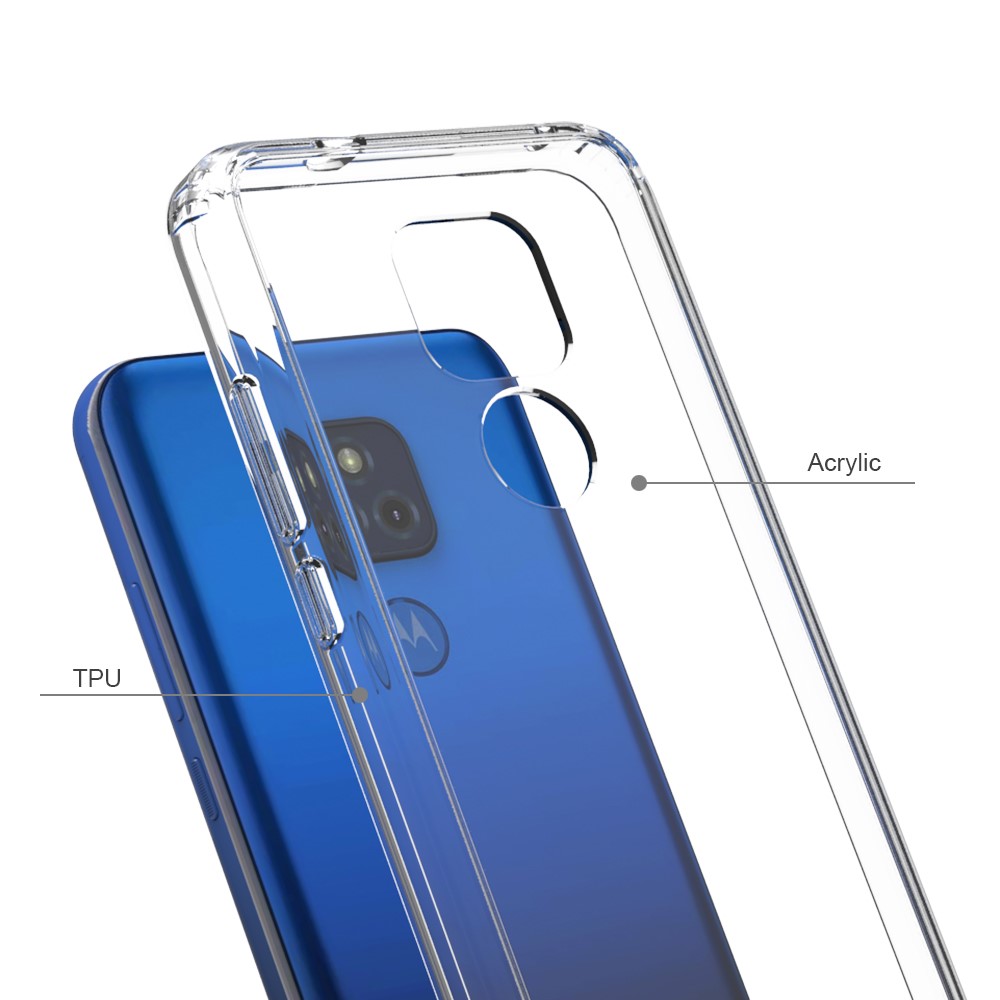 Four Corner Thicken Transparent Anti-Scratch TPU + Acrylic Hybrid Shell for Motorola Moto G Play (2021)-3