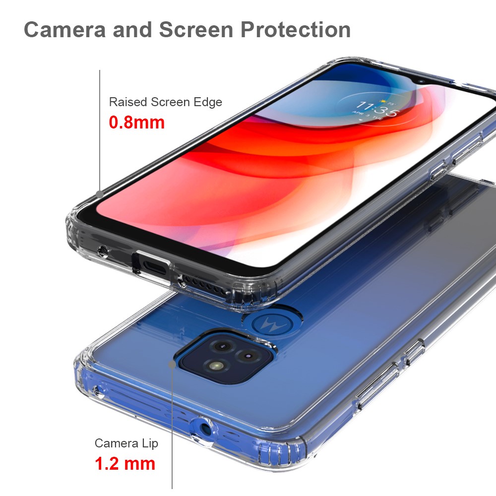 Four Corner Thicken Transparent Anti-Scratch TPU + Acrylic Hybrid Shell for Motorola Moto G Play (2021)-4
