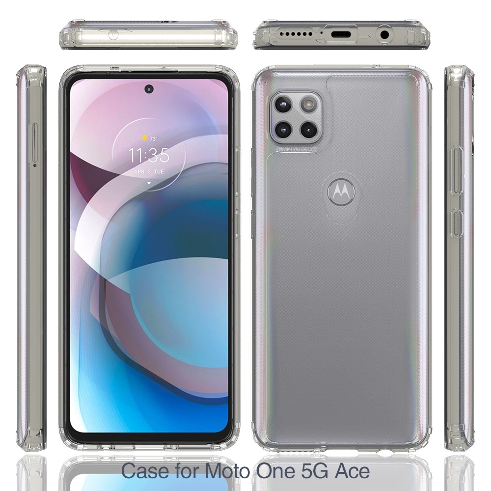 Transparent Four Corner Anti-DropTPU + Acrylic Anti-Scratch Hybrid Shell for Motorola One 5G Ace-2