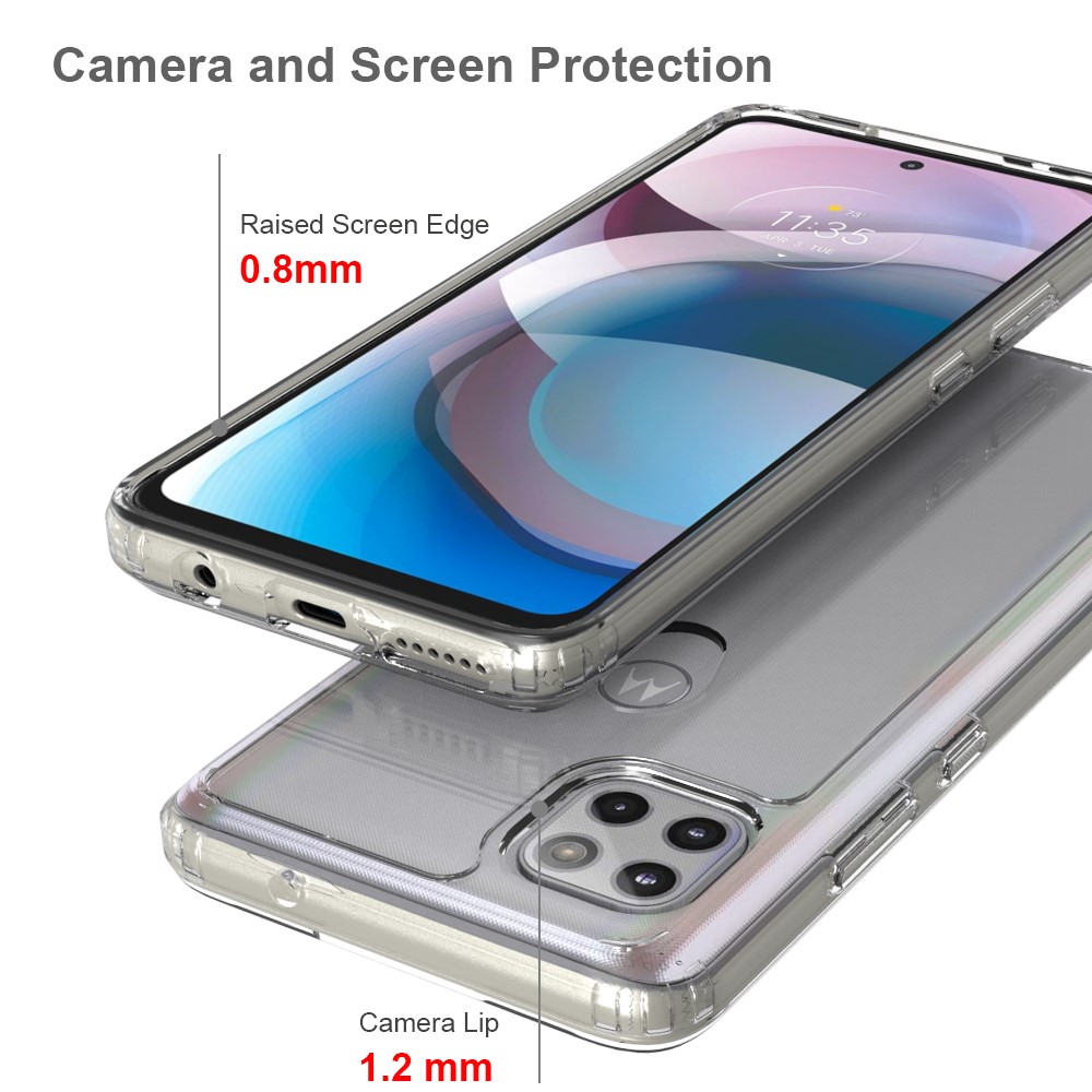 Transparent Four Corner Anti-DropTPU + Acrylic Anti-Scratch Hybrid Shell for Motorola One 5G Ace-4