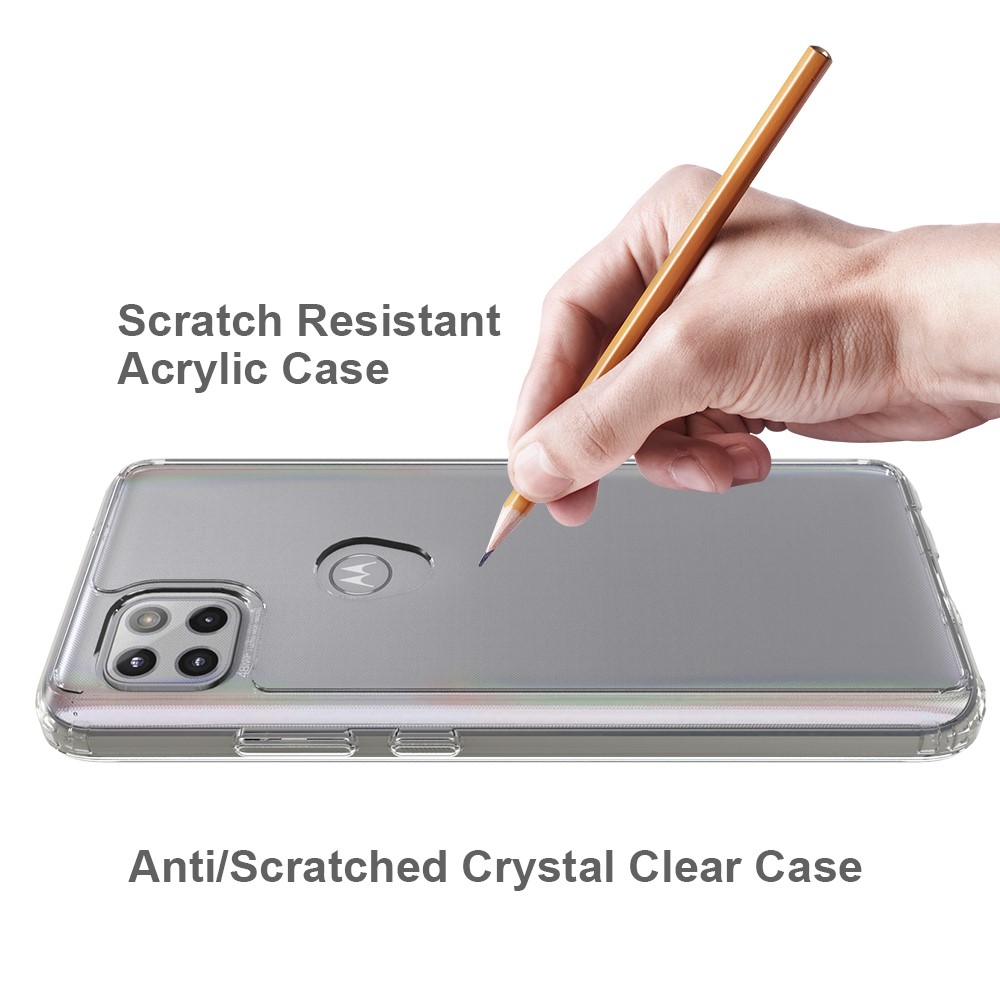 Transparent Four Corner Anti-DropTPU + Acrylic Anti-Scratch Hybrid Shell for Motorola One 5G Ace-6