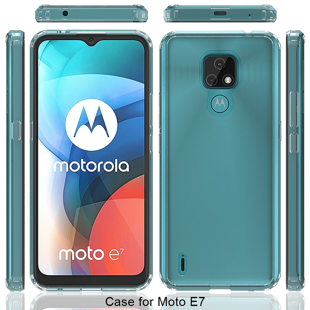TPU + Acrylic Transparent Design Anti-Scratch Hybrid Shell for Motorola Moto E7-2