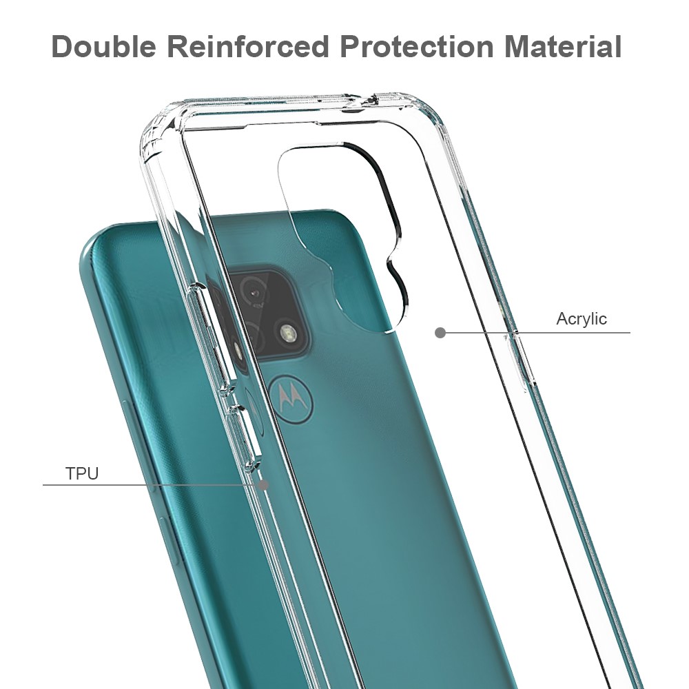 TPU + Acrylic Transparent Design Anti-Scratch Hybrid Shell for Motorola Moto E7-3