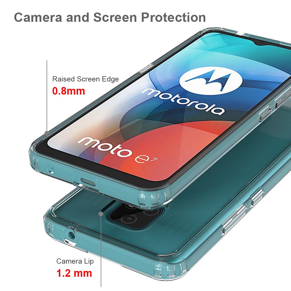 TPU + Acrylic Transparent Design Anti-Scratch Hybrid Shell for Motorola Moto E7-4