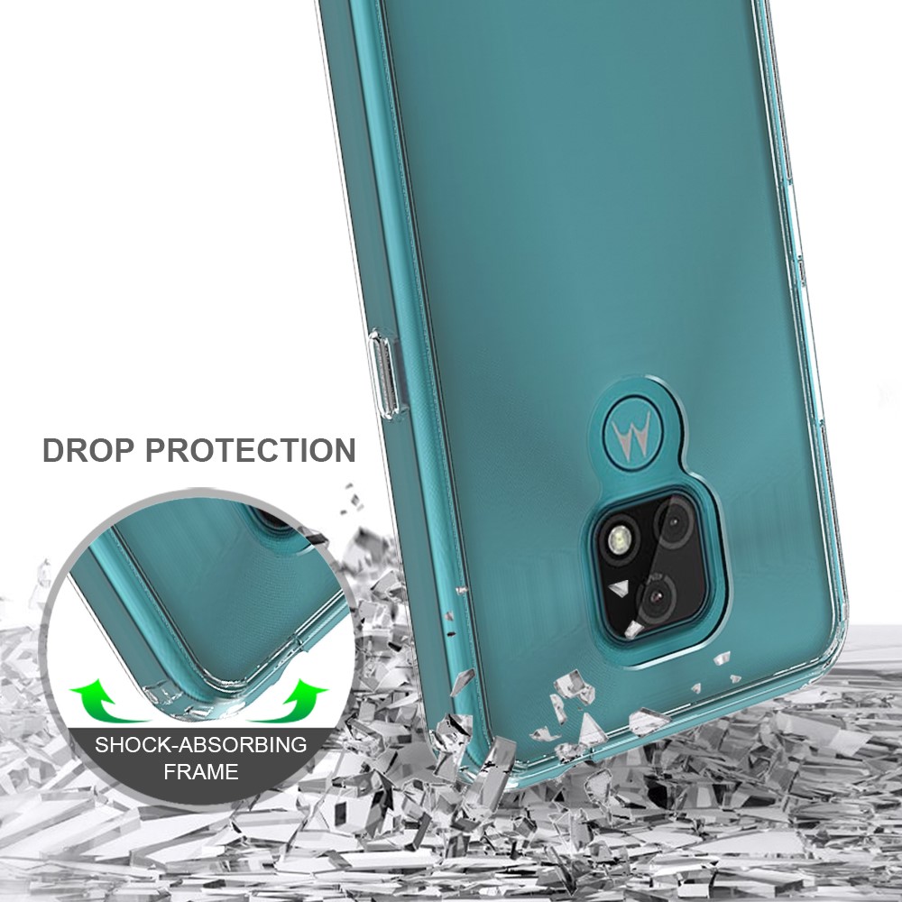 TPU + Acrylic Transparent Design Anti-Scratch Hybrid Shell for Motorola Moto E7-5